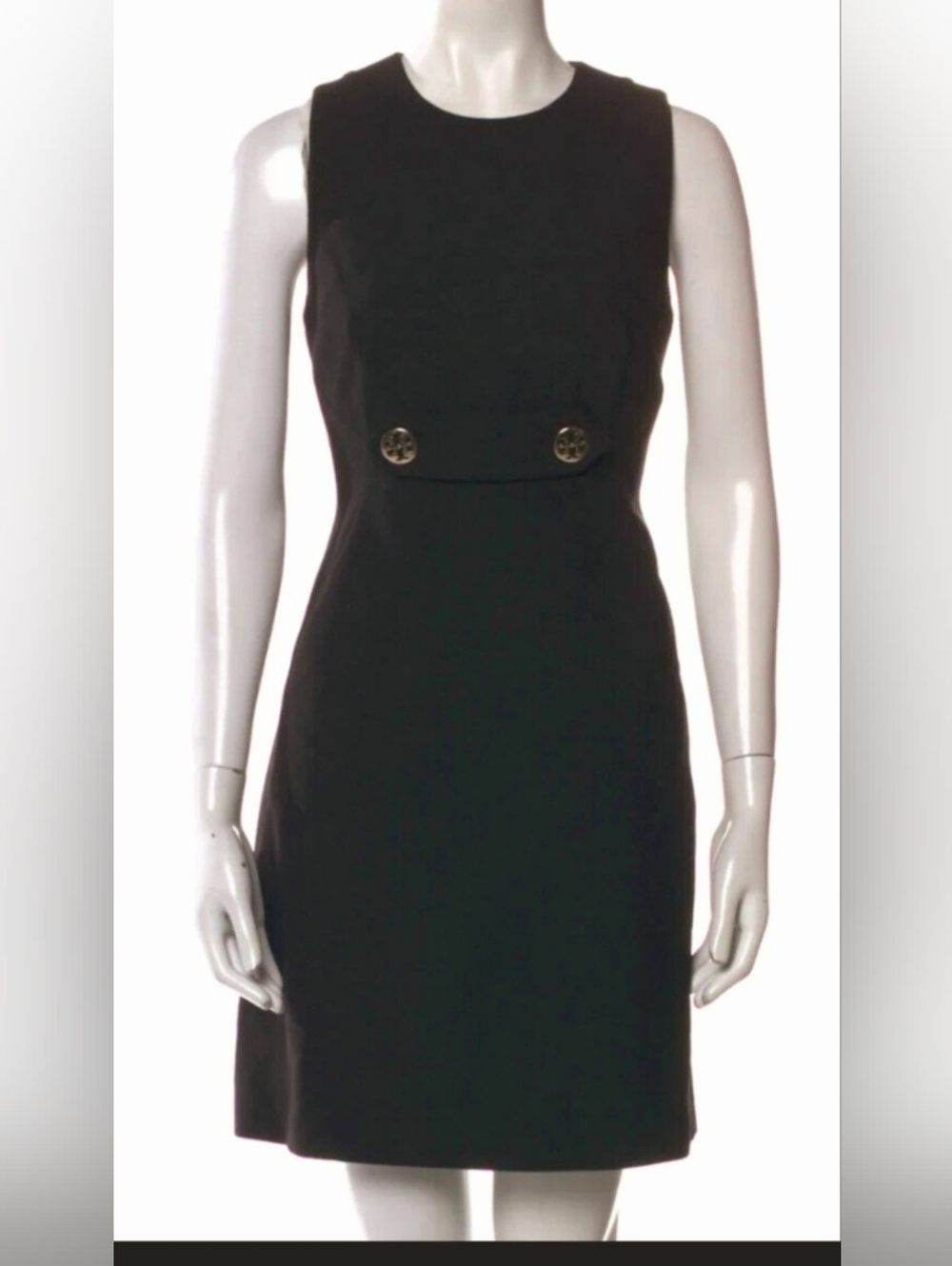 Tory Burch Classic Black Sleeveless Sheath Dress